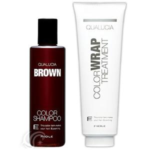 フィヨーレ FIOLE クオルシア カラーシャンプー ブラウン 250ml & カラーラップトリートメント 240g セット BROWN QUALUCIA｜Ace Cosme Yahoo!ショッピング店