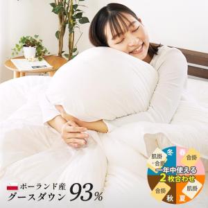 伊藤清商店 2枚合わせ 羽毛布団 キング グース93% オールシーズン 日本