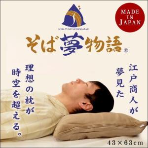 枕 まくら マクラ 洗える そばがら枕 43×63cm 日本製 そば夢物語 ひのきチップ配合 そば殻まくら 高さ調節 調整 枕カバー付き｜negokochiy