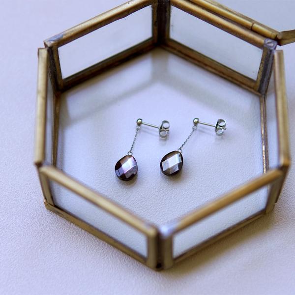 ピアス 金属アレルギー対応 セカンドピアス 誕生日 プレゼント ステンレス316L キャッチ 黒蝶貝...