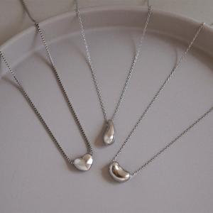 ネックレス 金属アレルギー対応 ペンダント ステンレス316L WG色 43cm ハート/ビーンズ/ドロップ