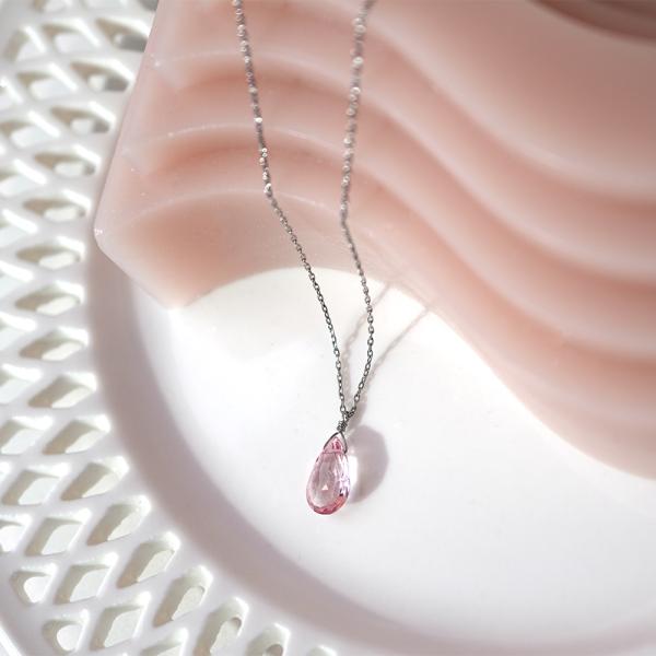 ペンダントトップ 金属アレルギー対応 ステンレス316L ピンクトパーズ