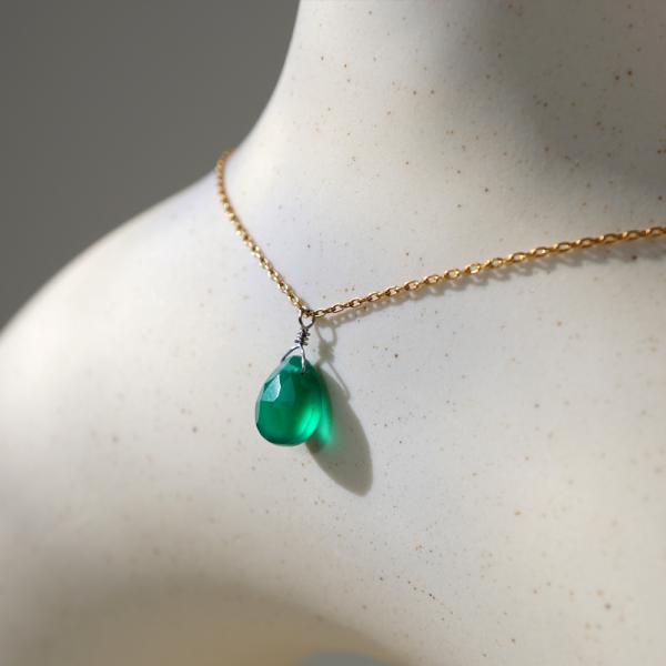 ペンダントトップ 金属アレルギー対応 ステンレス316L グリーンオニキス