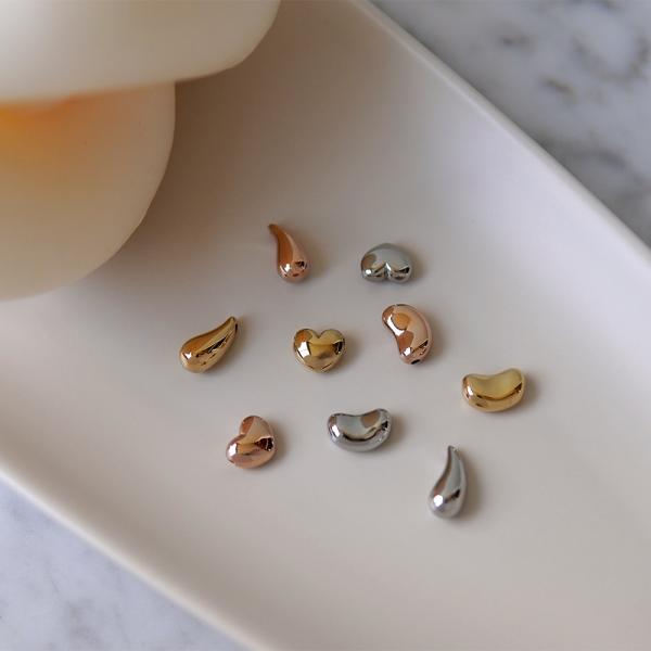 ペンダントトップ 金属アレルギー対応 ステンレス316L ハート/ビーンズ/ドロップ