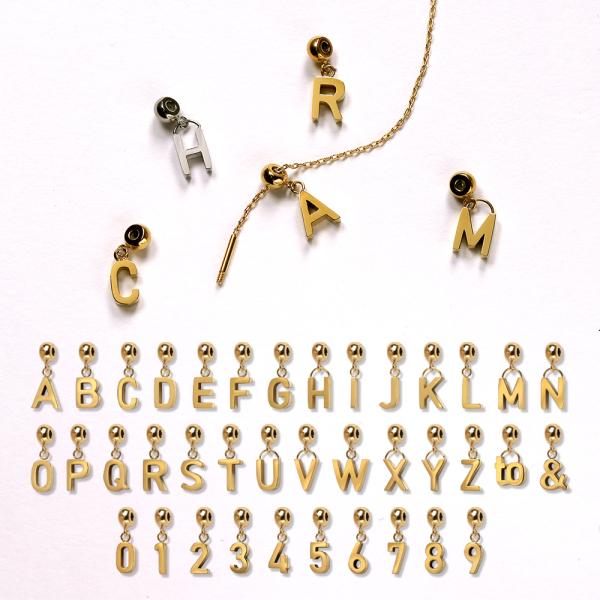 ペンダントトップ 金属アレルギー対応 ステンレス316L アルファベット/数字 レターシリーズ 推し...