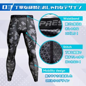 スポーツタイツ メンズ ロング コンプレッショ...の詳細画像3