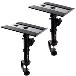 Tlingtスピーカースタンド 卓上 小型 クランプ モニタースピーカースタンド 高さ22〜36cm，角度-10°〜+10°調整可能 天板24×