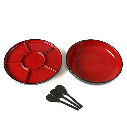 手巻き寿司セット 日本製 回転皿 寿司桶 しゃもじ3本 漆器 パーティー