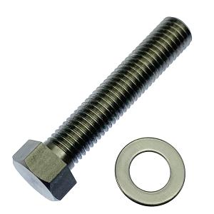 ステンレス 六角 ボルト M7-ピッチ1.0 x 長さ40mm ワッシャー付