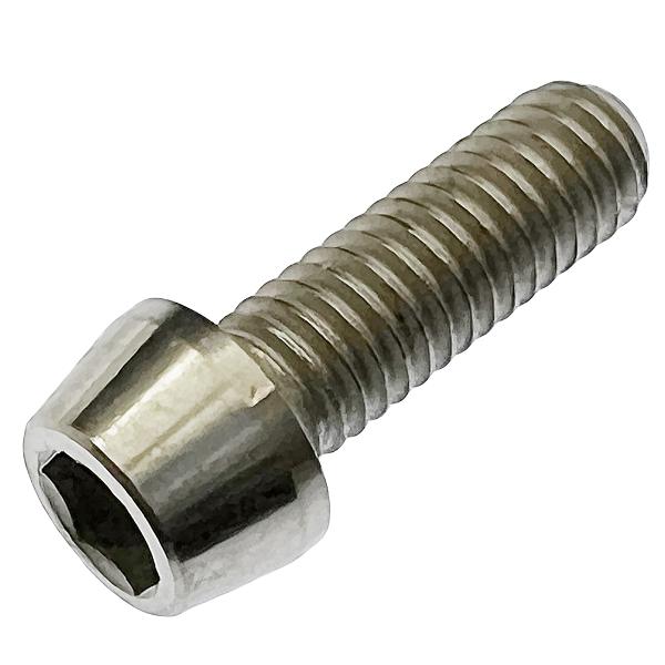 純チタン テーパー キャップ ボルト M6ｘ長さ18mm 1本入 軽量化パーツ 六角穴付