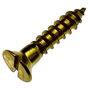 真鍮 生地 アンティーク木ネジ 皿マイナス頭 4.1x50 20個入