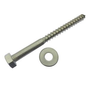 ステンレスコーチボルト　9Mx65mm　35本 ステンレス 六角コーチ ボルト ワッシャー付 2個セット (太さ10mm 長さ