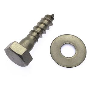 ステンレス 六角コーチ ボルト ワッシャー付 2個セット (太さ10mm 長さ
