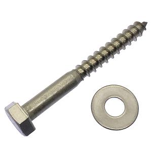 ステンレス 六角コーチ ボルト 径10mmx長さ75mm 2個入 木工用