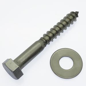 ステンレス 六角コーチ ボルト ワッシャー付 2個セット (太さ12mm 長さ