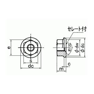 ステンレス フランジナット(セレ付 M6(10...の詳細画像1