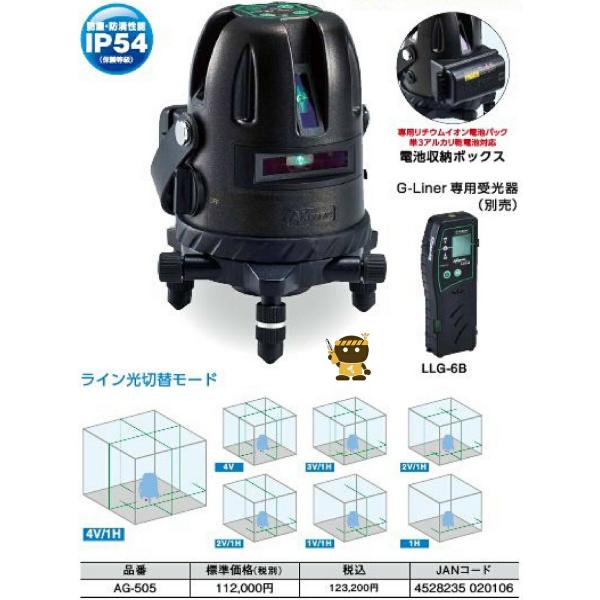 G-Liner高輝度 グリーンレーザー墨出し器 AG-505 アックスブレーン