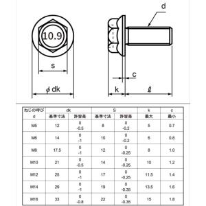 M6(P=1.0) X15L 黒メッキ10.9...の詳細画像1