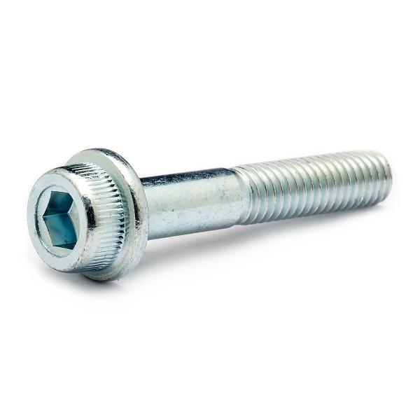 高強度の鉄[SCM435]/三価ホワイト フランジソケット (半ねじ) M8 (太さ=8mm)×長さ...
