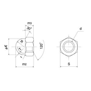 鉄/クローム 袋ナット (細目) M10 (太...の詳細画像3