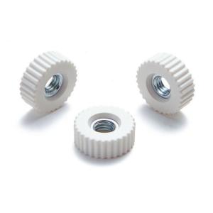 化粧ナット (貫通・白) [小：K-1] [ねじ部：鉄/シルバーメッキ]