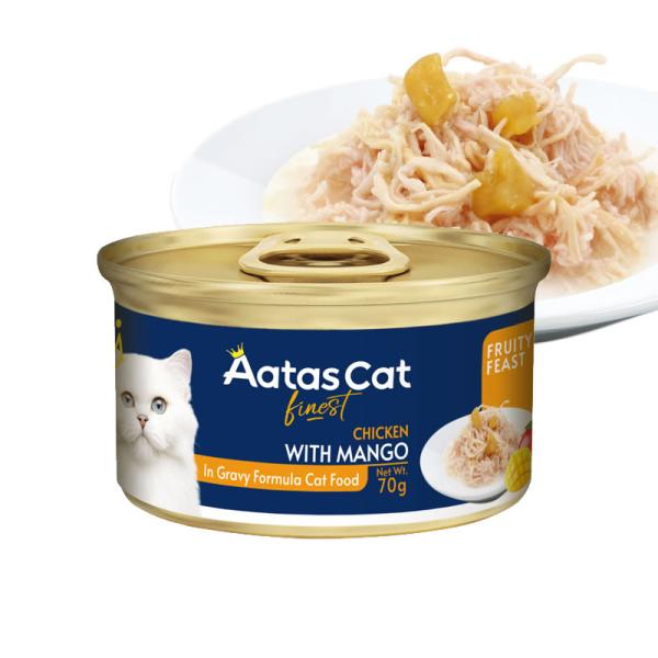 アタス キャット 猫 フルーティーフィースト チキンwithマンゴー 70g 缶詰 猫缶
