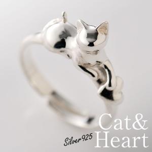 猫 指輪 リング「あ・げ・る」 / 猫（ネコ・ねこ）モチーフ シルバー（silver925）アクセサリー / 誕生日 記念日 プレゼント かわいい 猫グッズ 猫雑貨｜nekogoods