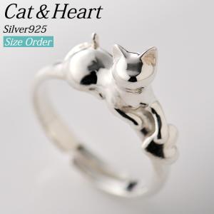 猫リング「ネコと花」サイズオーダー（ピンキーリングから15号まで