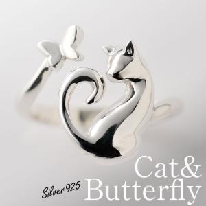 猫リング「ネコと花」サイズオーダー（ピンキーリングから15号まで