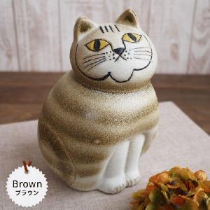 リサラーソン（Lisa Larson） ミアキャット ブラウン ミディアム（茶色・中） 猫 置物 猫 オブジェ 陶器の置物 正規輸入品｜nekoland