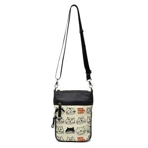 ミニ ショルダーバッグ マンハッタナーズ アベニュー 「猫顔NYキャッツ」 71-2470-GRY ポシェット 猫グッズ 猫雑貨 爆買