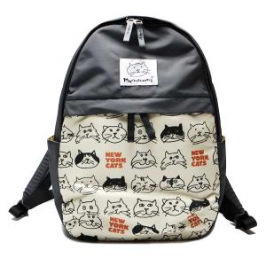 【在庫限り特価】 マンハッタナーズ アベニュー リュックサック 「猫顔NYキャッツ」 71-2471-GRY 猫グッズ 猫雑貨 爆買