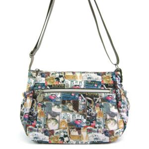 マンハッタナーズ ライトトラベル ショルダーバッグ サイドポケット付き 真冬のニューヨーク 猫グッズ 猫雑貨