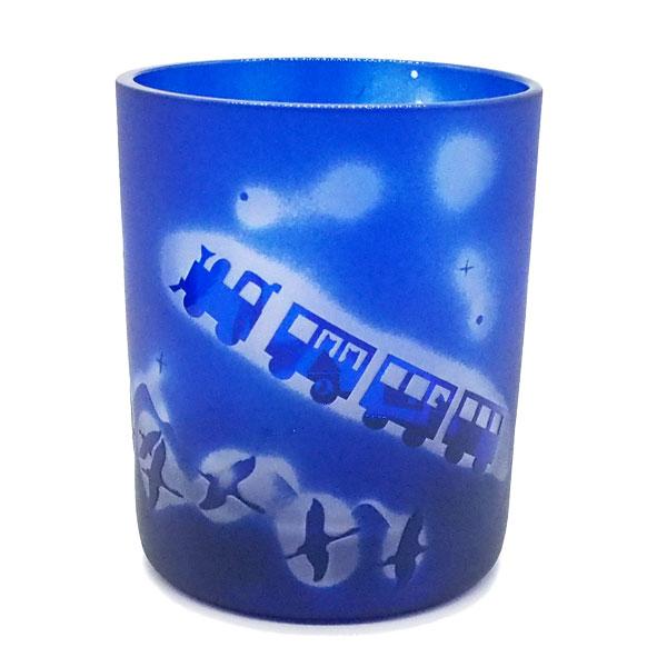 【江戸硝子】 猫 ロックグラス 銀河鉄道の夜猫 サンドブラストガラス工房 SAORI 猫グッズ 猫雑...