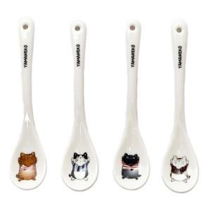 バンザイ 陶器スプーン やまねこ（やまねみえこ）猫のスプーン やまねこ 猫グッズ 猫雑貨 猫 ねこ ネコ 陶器の食器 【猫 スプーン】