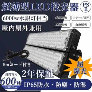 100台 LED投光器600W LED高天井灯 超ハイパワー投光器600W LED投光器600W 6000W相当 防水LED作業灯 駐車場灯 MEANWELL電源本体内蔵(防水IP67) スポットライト｜nekonekoneko