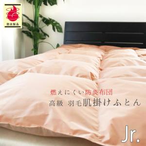 防炎羽毛肌掛ふとん 135×185cm No.41 ジュニア ダウン85％ 0.3kg 安心 防炎羽毛肌掛布団 軽量 肌ふとん 日本製 ASO-2000BU 2615344｜nekoronta