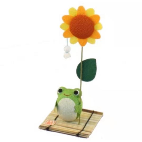 日本製　晴ればれひまわりカエル　縁起物 雑貨 インテリア ギフト 海外プレゼント かわいい おしゃれ...