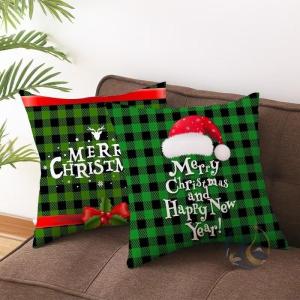 クッションカバー クリスマス 抱き枕 カバー 45 × 45cm 綿麻 装飾 感動人生 サンタクロース 鹿 クリスマスツリー インテリア パーティー お部屋 雑貨 車用