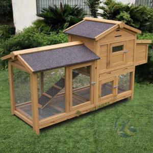 鶏小屋木製チキンハウス屋外マルチレベル耐候性4羽の鶏用の広々とした鶏 感動人生 小屋ネスティングボックス付きラン ワイヤーメッシュ 大容量 省スペース