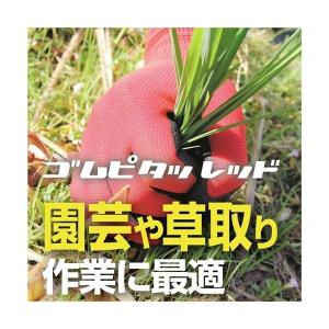 No.1260 ゴムピタレッド　作業用手袋　草むしり　草取り　園芸　庭いじり　ポスト投函（送料全国一律370円）が選べます