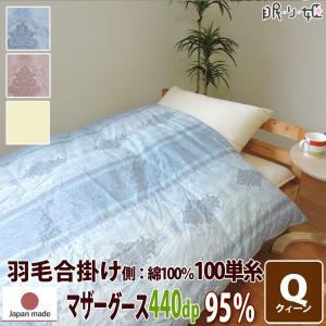 羽毛 合掛け布団 ポーランド産 440dp クイーン 綿100% マザーグース 95% 210×210 立体キルト ブラック 100単糸 シャーロットII 1kg 日本製の商品画像