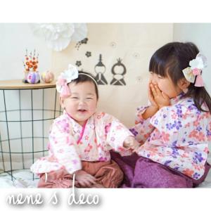 七五三 花 子供 髪飾り リバティリボンと組紐タ...の商品画像
