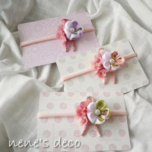 ベビー 和 つまみ細工 髪飾り ひな祭り 桜ちりめんつまみ細工と桜花の和飾り ベビーヘアバンド/ヘアクリップから選べるヘアアクセサリー 浴衣 赤ちゃん 和装