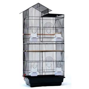 角屋根 大型バードゲージ（鳥かご 鳥小屋 鳥カゴ）白□◇ : まつ