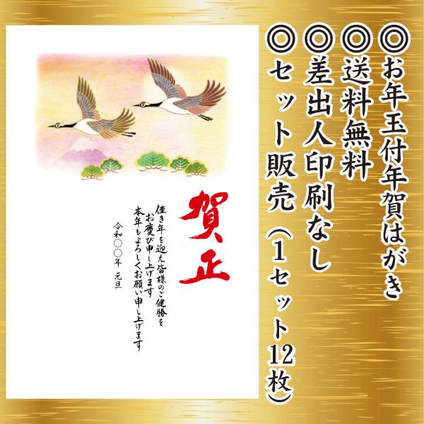 12枚セット 年賀状 豊富な絵柄 ビジネスにも お年玉付き年賀はがき ハガキ 葉書 ポストカード デ...