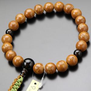 数珠 念珠 無量金剛菩提樹 虎目石仕立 正絹頭付房（桐箱付）（略式数珠