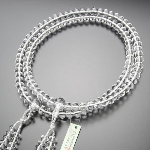 ≪特別価格≫真言宗 数珠 男性用 尺三 みかん玉 本水晶 正絹梵天房 数珠袋付き