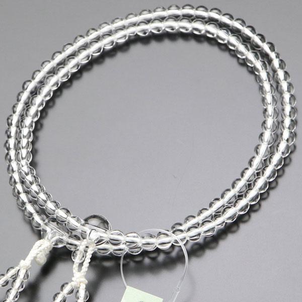 ≪特別価格≫≪選べる3種≫八宗派兼用 数珠 女性用 8寸 本水晶 正絹房 数珠袋付き おしゃれ