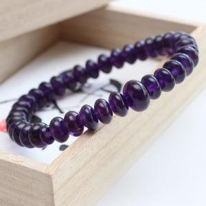 数珠ブレスレット 紫水晶 みかん玉 約5×8ミリ 5A´ 腕輪念珠｜nenjyu